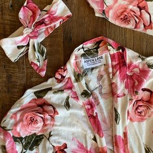 S/M Mommy & Me Robe, Bow, Swaddle